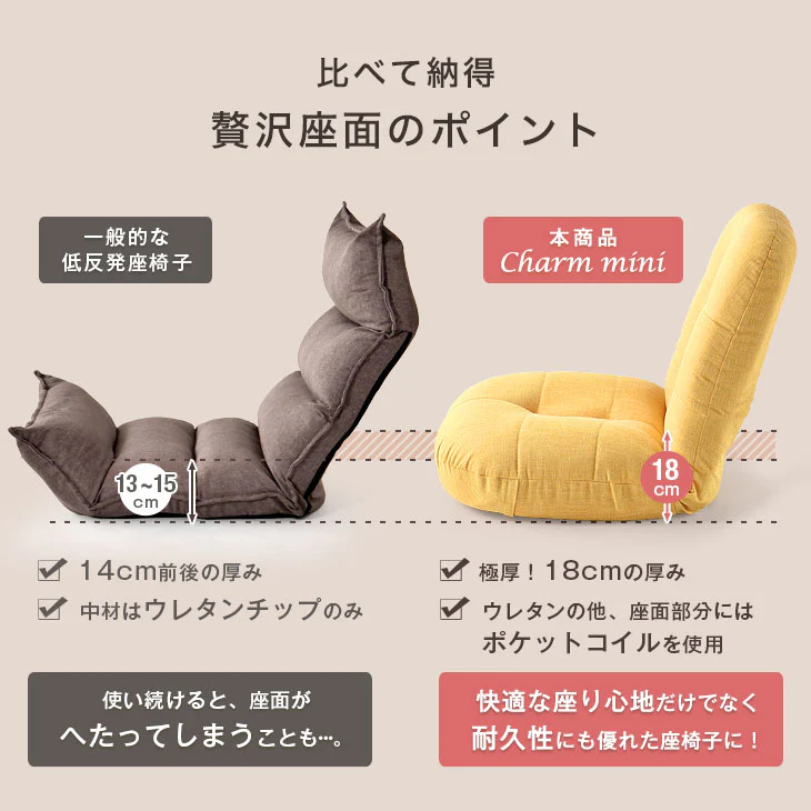 カバー2枚付き ポケットコイル 座椅子 へたりにくい リクライニング〔15210045〕