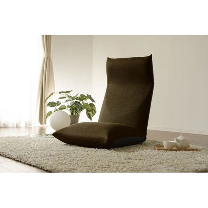 日本製 ポケットコイル 座椅子 ブラウン 14段階 リクライニング 〔4403010100〕