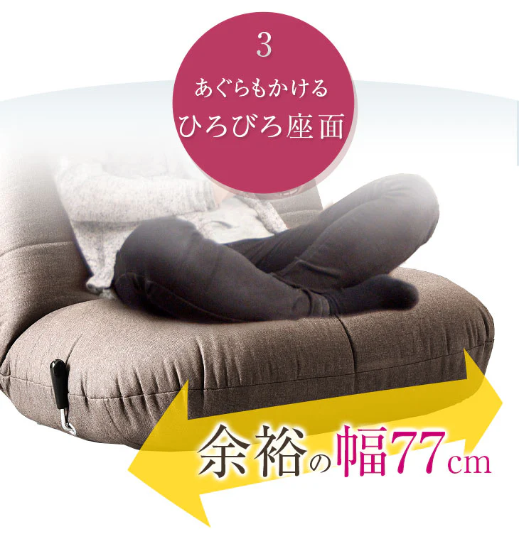 BIG ポケットコイル 座椅子 ポケットコイル 無段階 リクライニング座椅子 レバー式  〔16210001〕