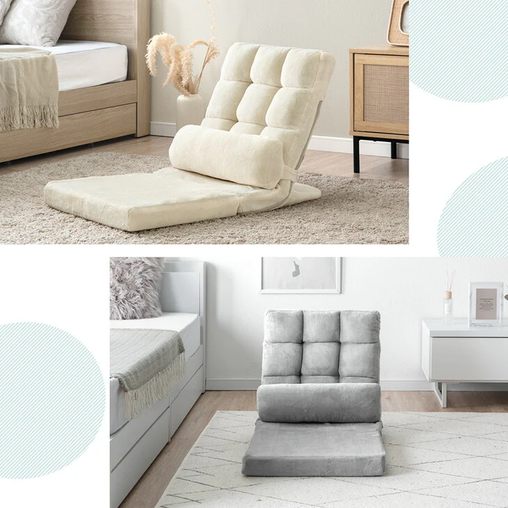 低座面 コンパクト 座椅子 リクライニング 1人掛け 折りたたみ ローソファ フロアソファ リクライニングソファ 〔15200109〕