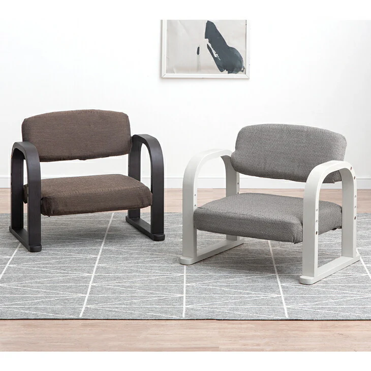 立ち座りラクラク♪ 高座椅子 洗えるカバー 肘付き 高さ調整 ロータイプ 1人掛け 木製 座椅子 一人掛け 高齢者〔21310145〕