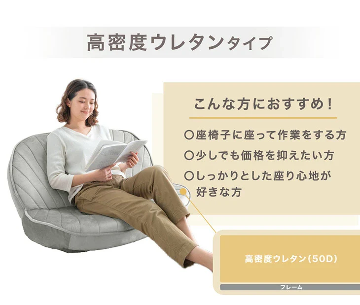 シェル型 ポケットコイル ローソファ 幅100cm 1人掛け 2人掛け リクライニング座椅子〔15200107〕