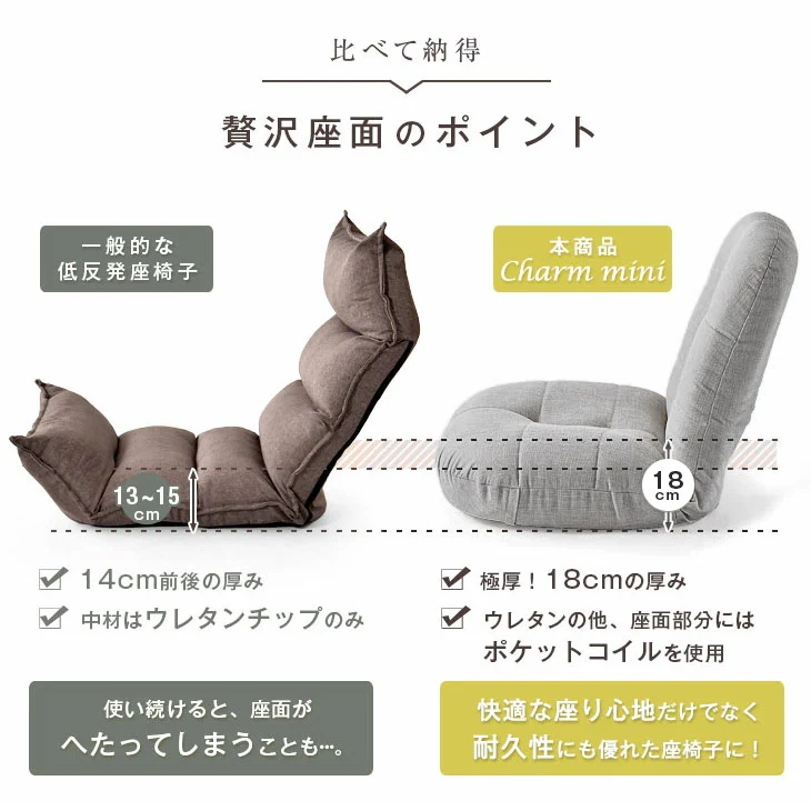 くすみコーデュロイ登場! へたりにくいポケットコイル 座椅子 14段階 リクライニング ポケットコイル〔15210040〕