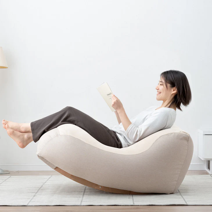 “揺れる” ビーズクッション ロッキング マイクロビーズ 1人用 カバー洗濯OK ゆりかご〔86700006〕