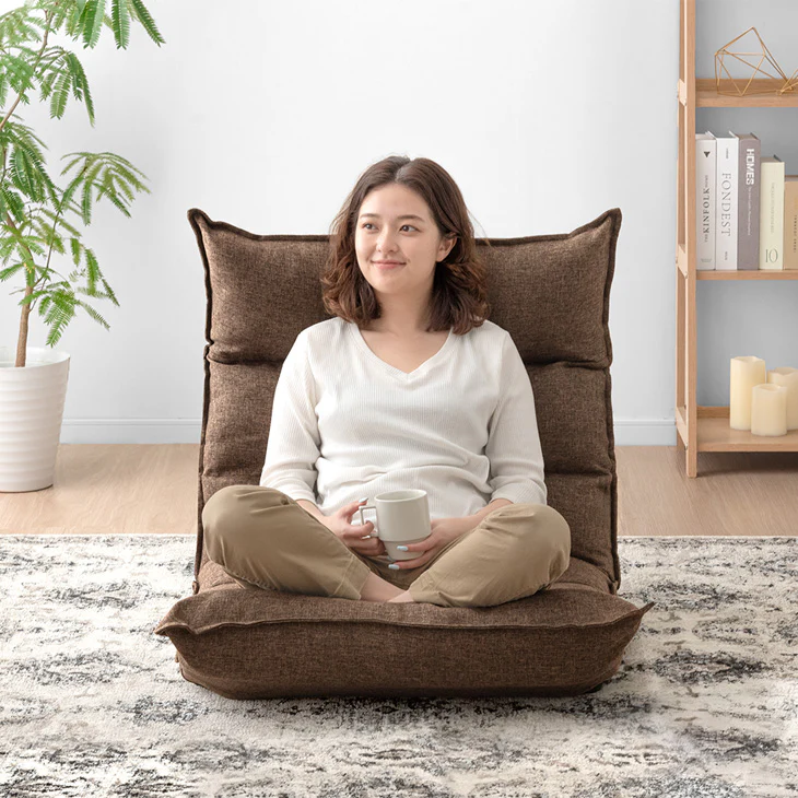 座椅子 リクライニング 14段ギア ハイバック 低反発 コーデュロイ 北欧〔15200129〕