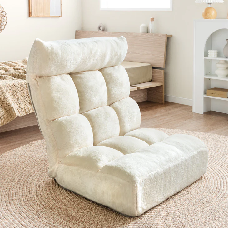 連結できる ポケットコイル 座椅子 2個セット 14段階 リクライニング ヘッドギア付き へたりにくい 北欧 ローソファ〔99901013〕