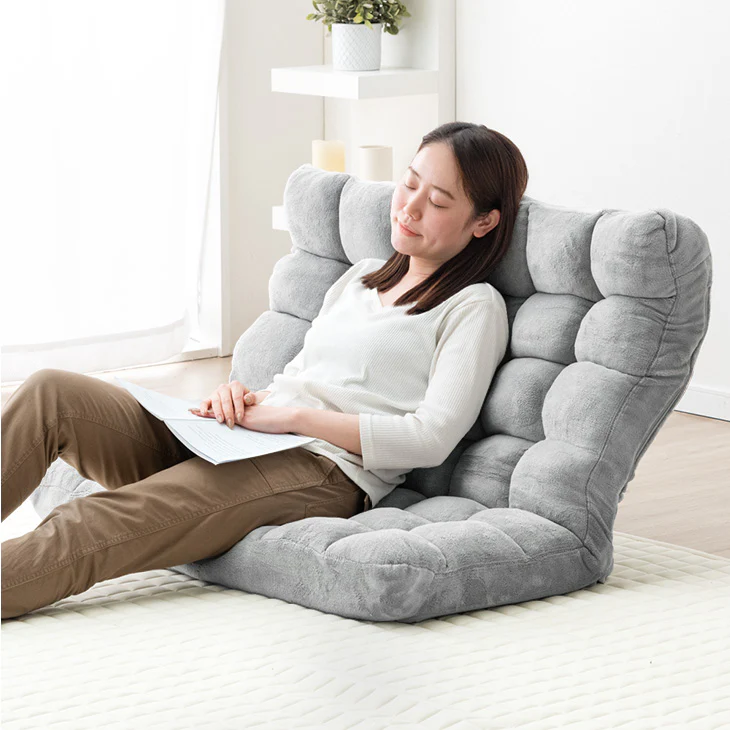 ［幅100cm］ニュアンスカラー ハイバック ソファ ヘッドギア リクライニング ロータイプ 座椅子 折りたたみ2人掛け sofa 一人暮らし 北欧 おしゃれ〔15200103〕