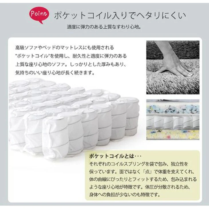 日本製 ポケットコイル 座椅子 ブルー 14段階 リクライニング 〔4403010500〕