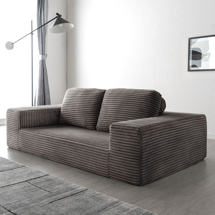 ［幅160］コーデュロイソファ 二人掛け ロータイプ 圧縮 肘付き ウレタン 北欧 ローソファ〔42500129〕