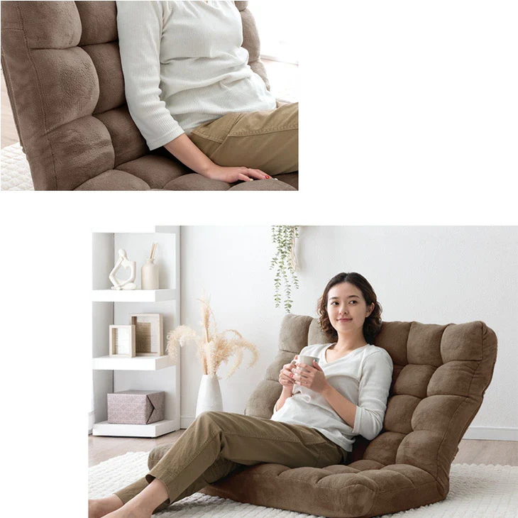 ［幅100cm］ニュアンスカラー ハイバック ソファ ヘッドギア リクライニング ロータイプ 座椅子 折りたたみ2人掛け sofa 一人暮らし 北欧 おしゃれ〔15200103〕