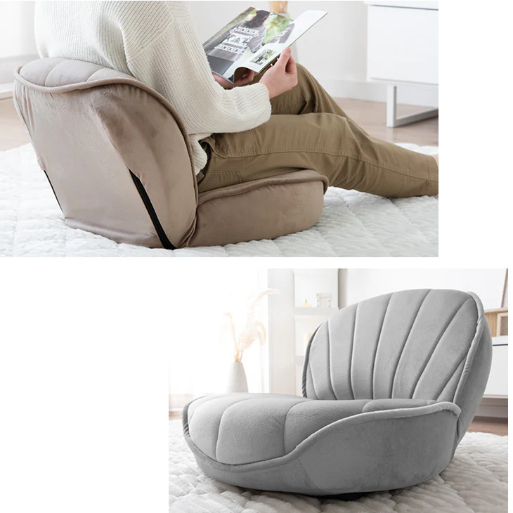 へたりにくいポケットコイル 座椅子 シェル型 リクライニング 14段階 コンパクト かわいい おしゃれ 椅子〔15210185〕