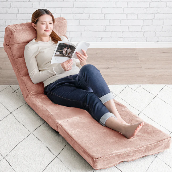 一人掛け 3way リクライニング 座椅子 42段ギア ニュアンスカラー ハイバック ソファベッド カウチソファ 折り畳み〔15210104〕