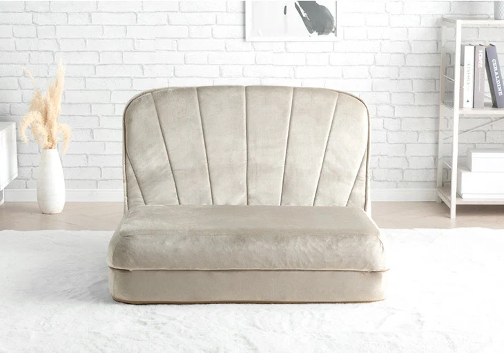 3way ソファベッド 幅89 コンパクト リクライニング ローソファ ソファ 座椅子 くすみカラー 折りたたみ〔44030042〕