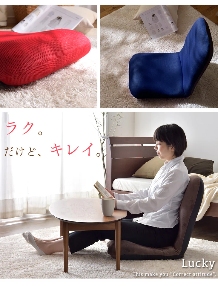 Lサイズ リクライニングチェア 日本製 美姿勢 コンパクト 折りたたみ〔44030066〕