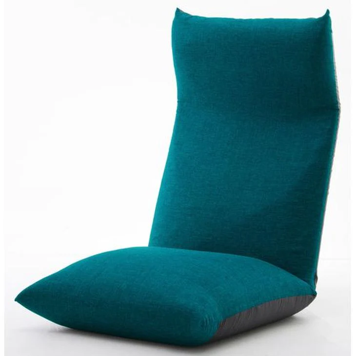 日本製 ポケットコイル 座椅子 ターコイズブルー 14段階 リクライニング〔4403010300〕