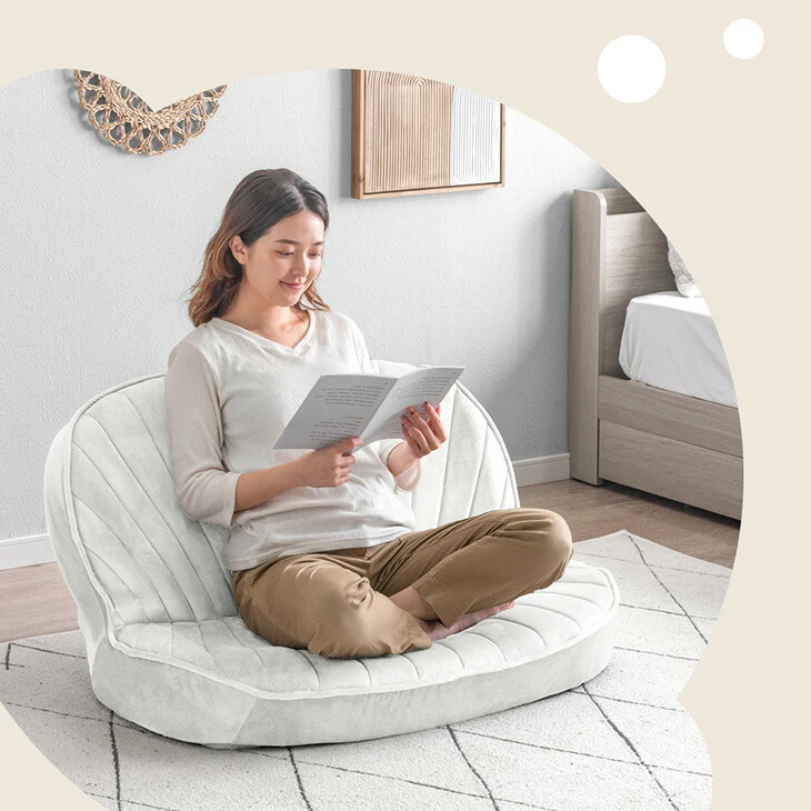 シェル型 ローソファ 幅100cm 1人掛け 2人掛け リクライニング座椅子〔15200106〕