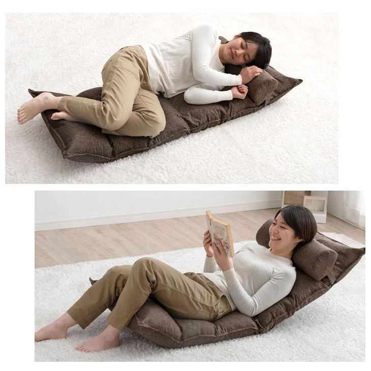 ランバーサポート付 リクライニング座椅子 クッション 洗えるカバー付き 高さ調節 高反発〔15210152〕