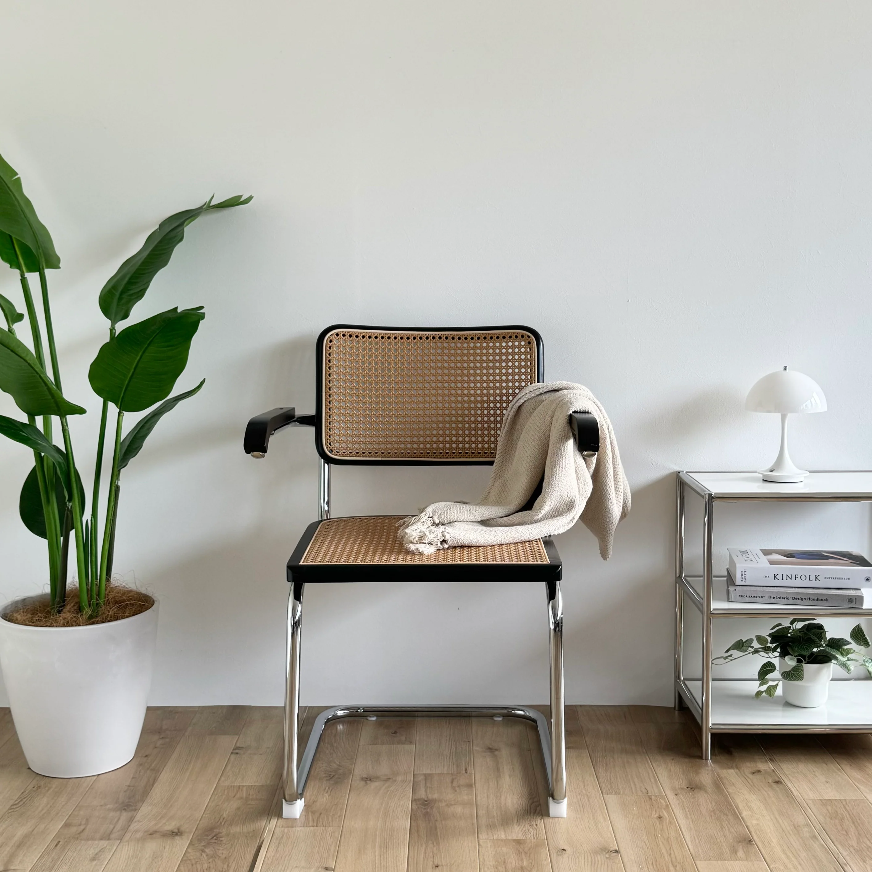 ラタンパイプチェア 肘掛け付