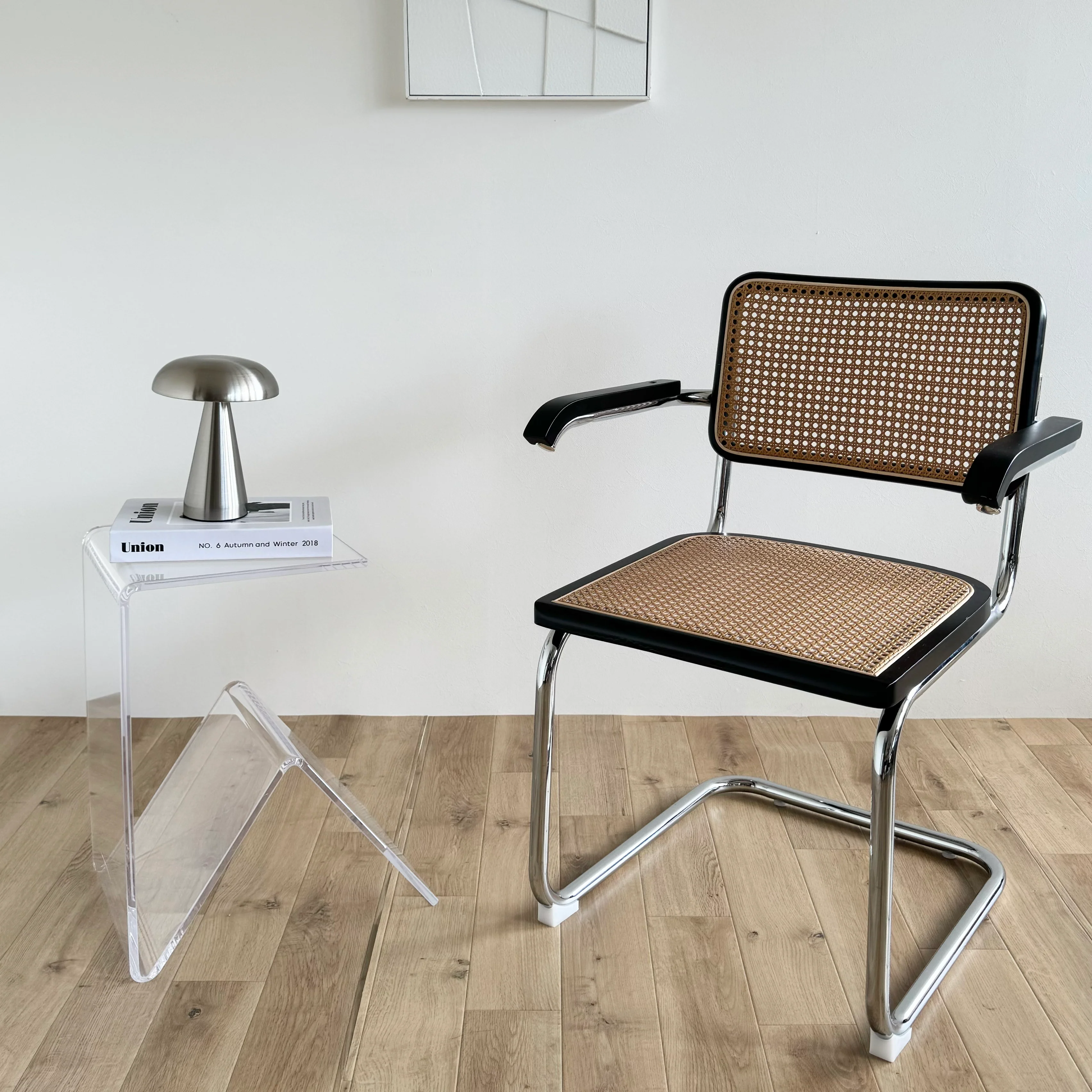 ラタンパイプチェア 肘掛け付