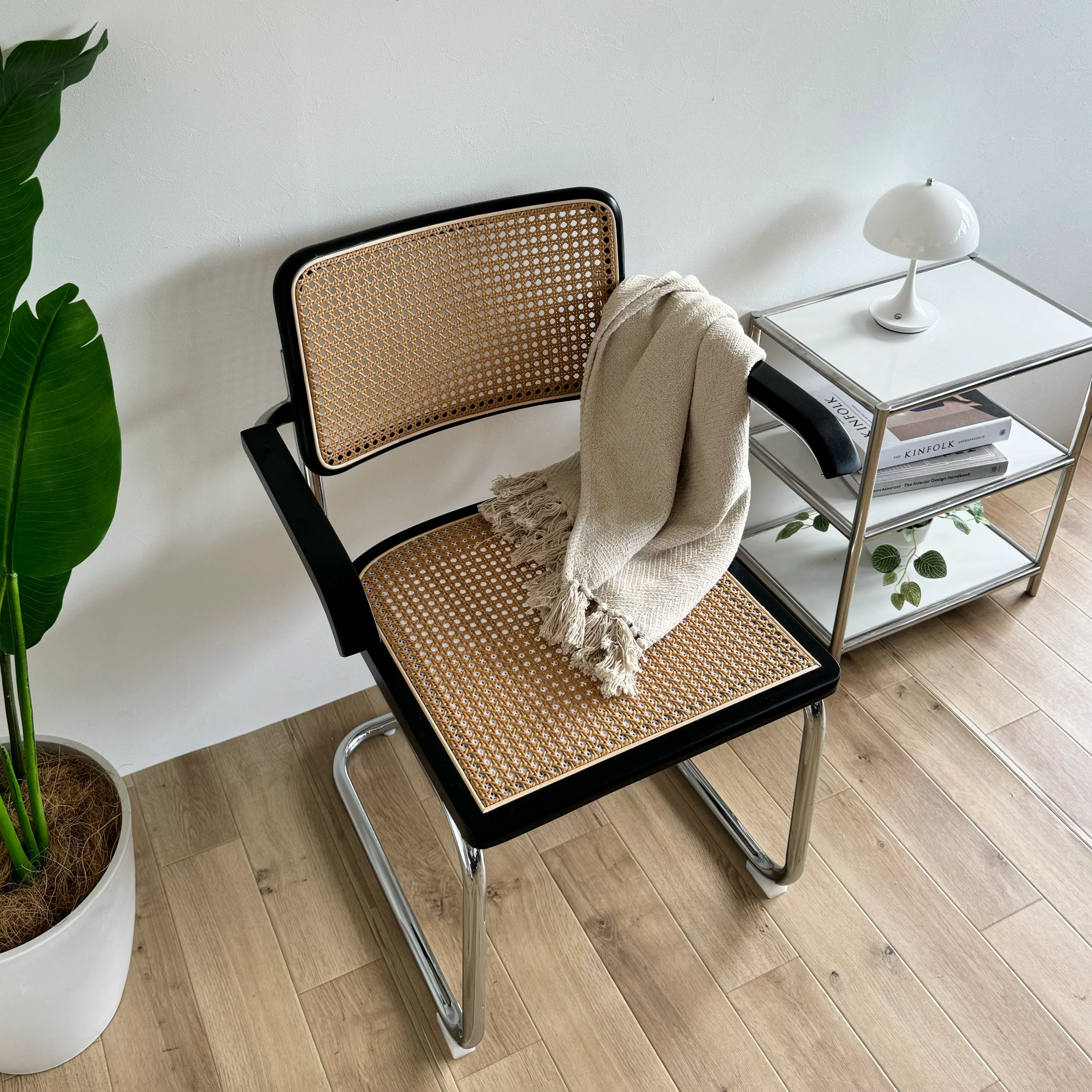 ラタンパイプチェア 肘掛け付