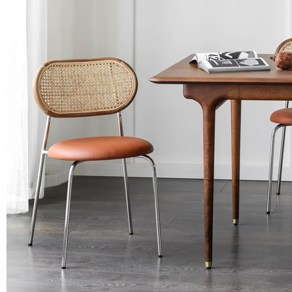 ラタン調スタッキングチェア