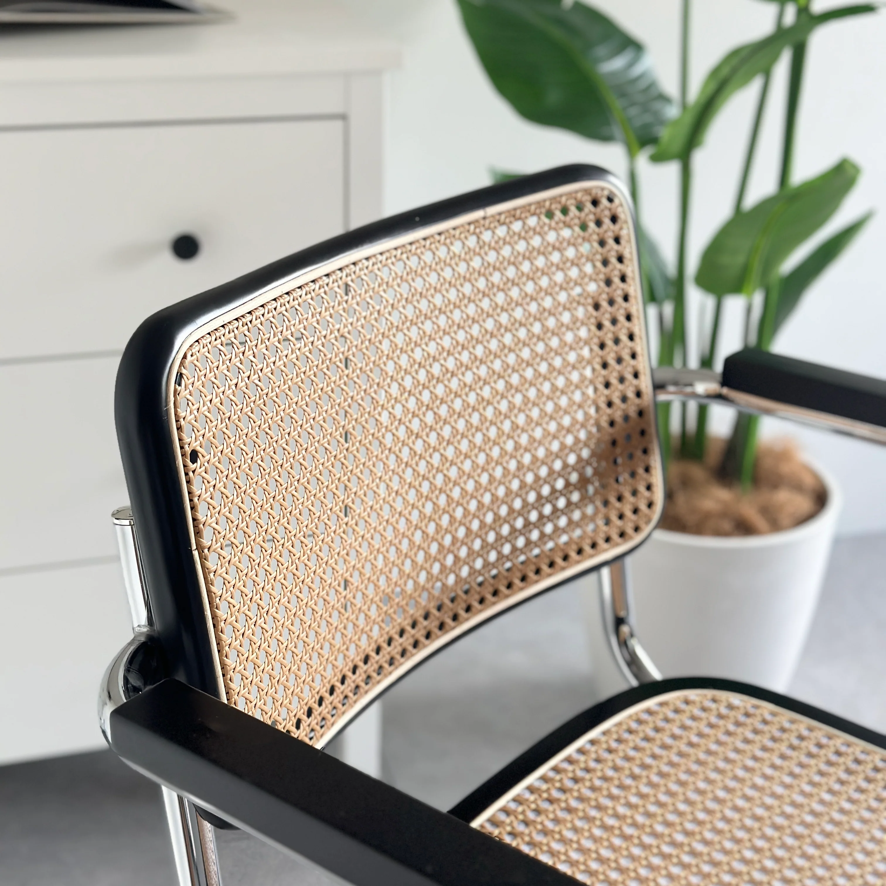 ラタンパイプチェア 肘掛け付