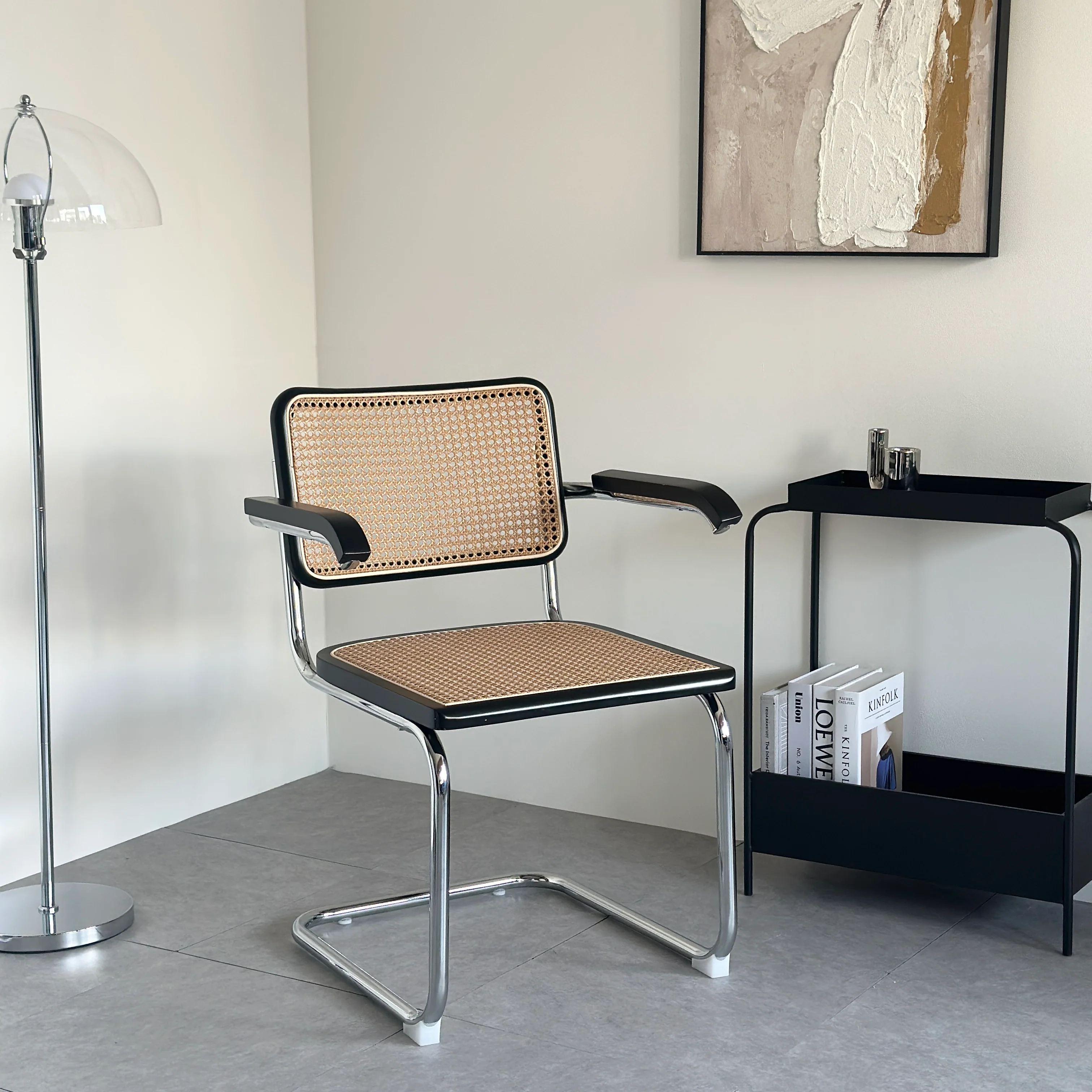 ラタンパイプチェア 肘掛け付