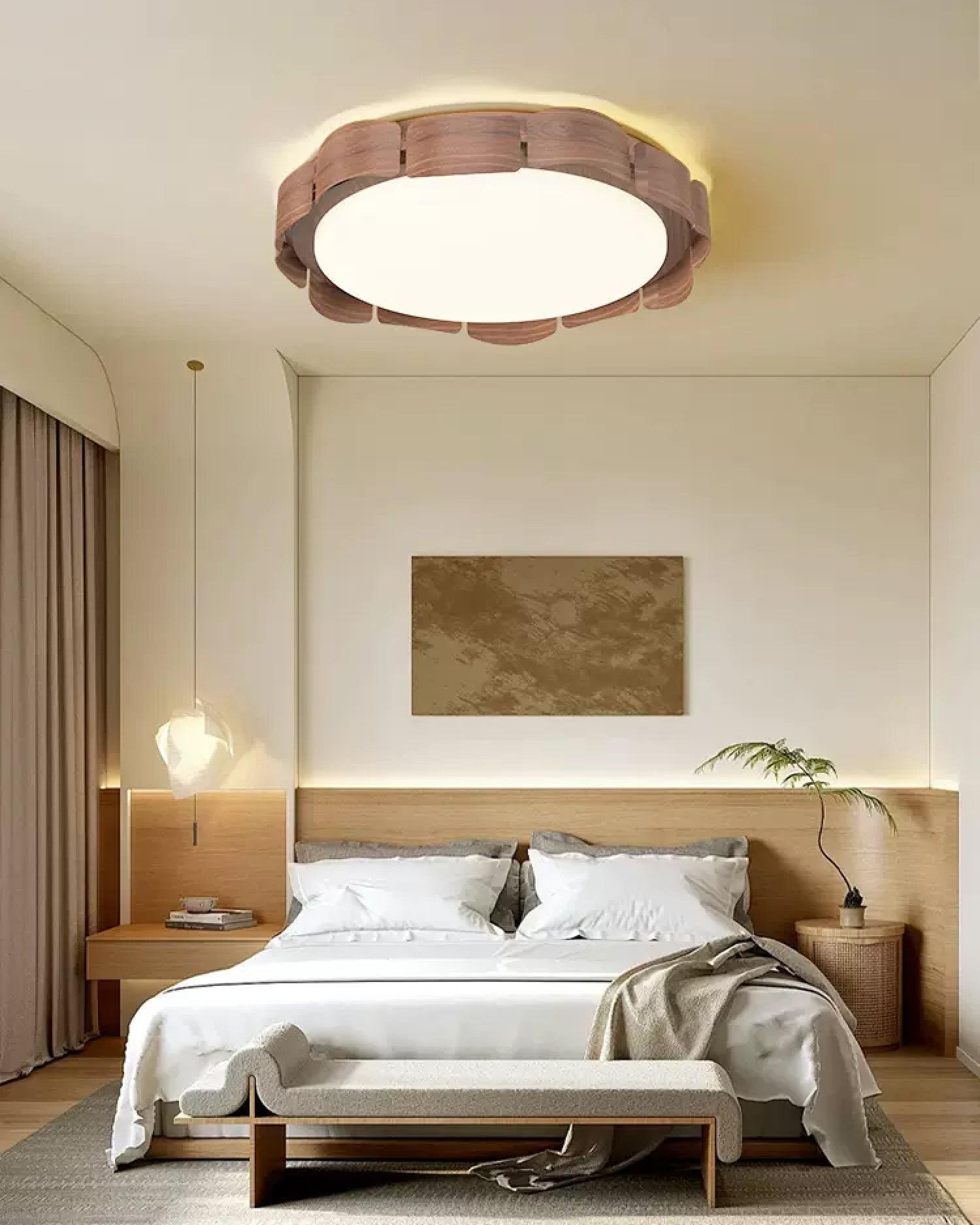 Wood Grain Pattern Ceiling Light