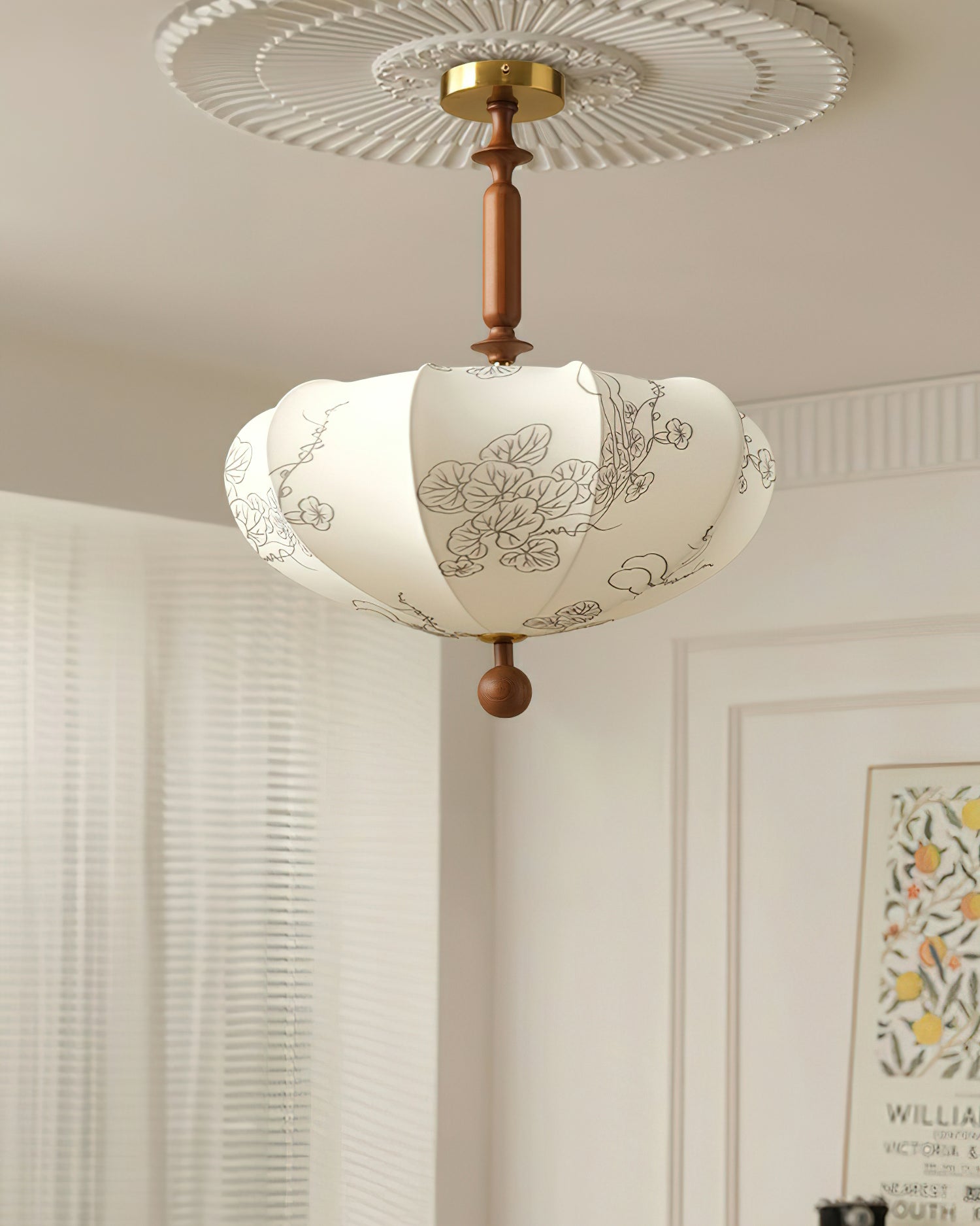 Floral Patterned Ceiling Light