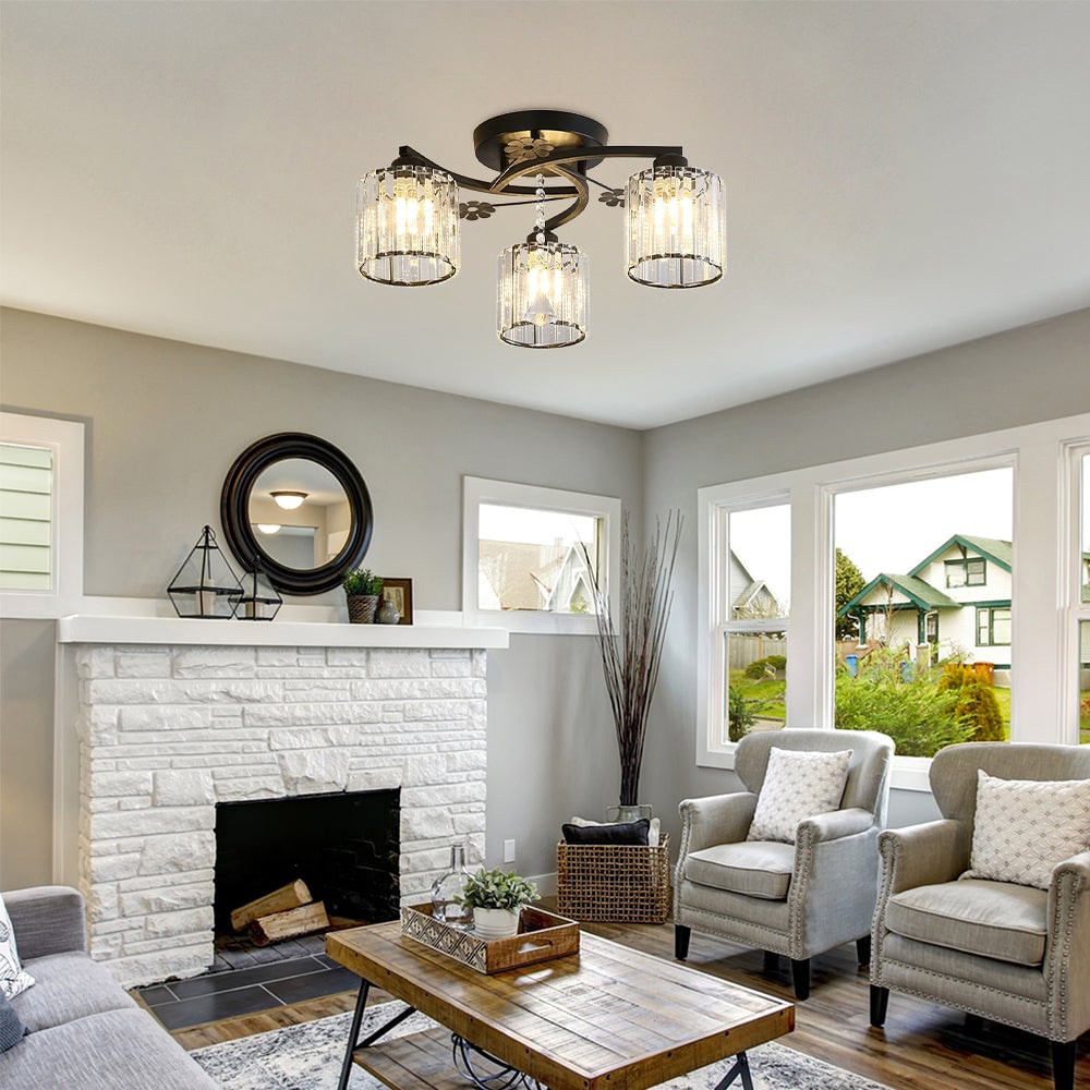 高級クリスタルセミフラッシュシーリングライト