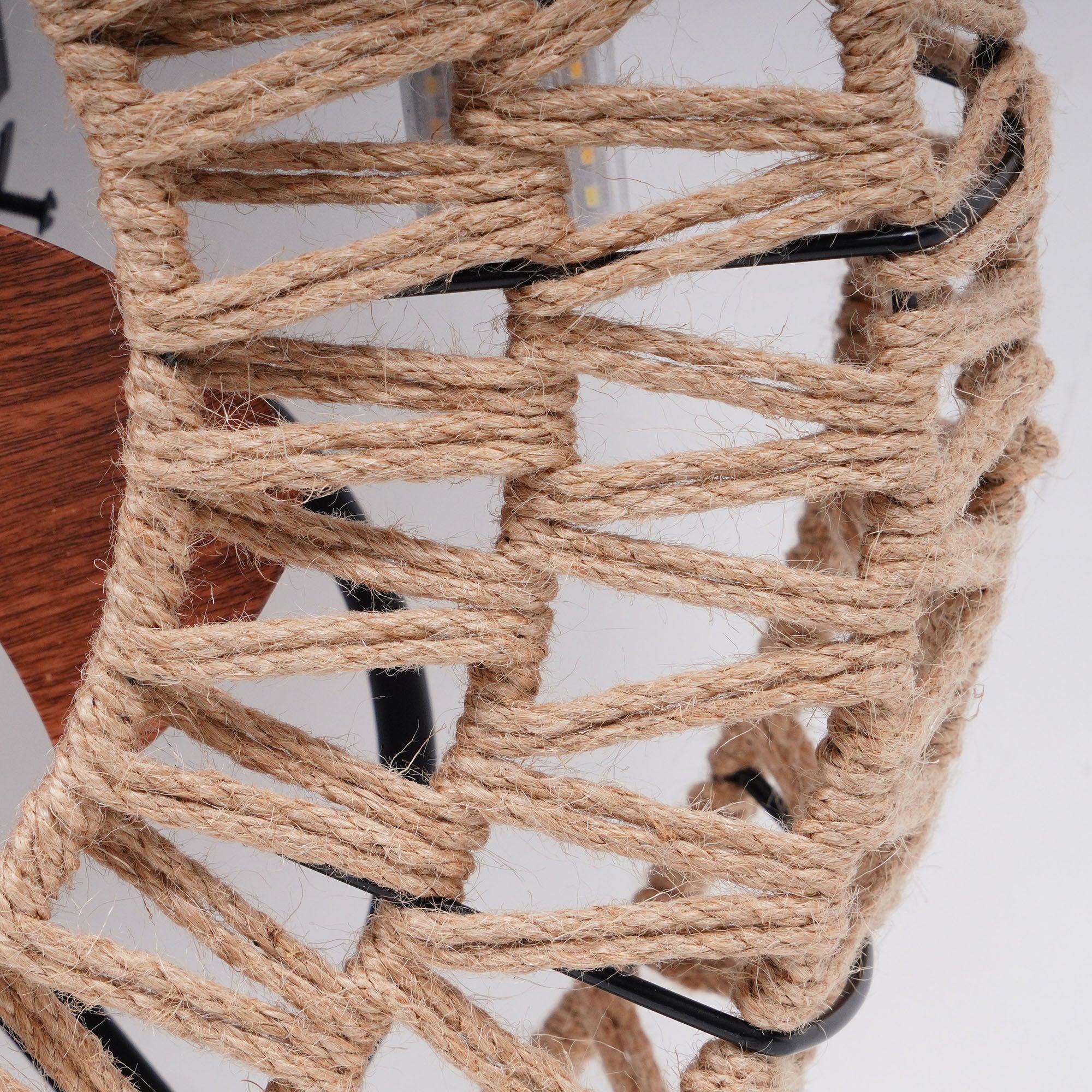 リモコンシーリングファンランプ付き麻ひも