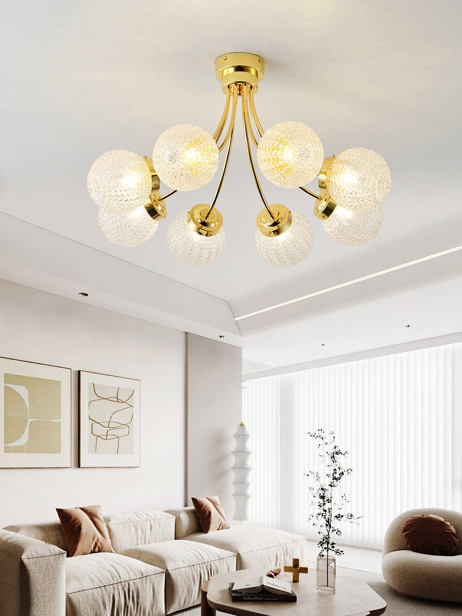 彫刻ガラスシーリングランプ