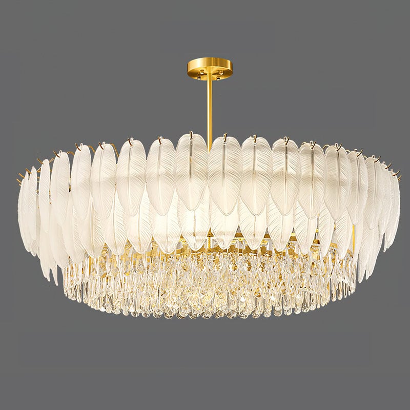 Greta Feather Crystal Chandelier