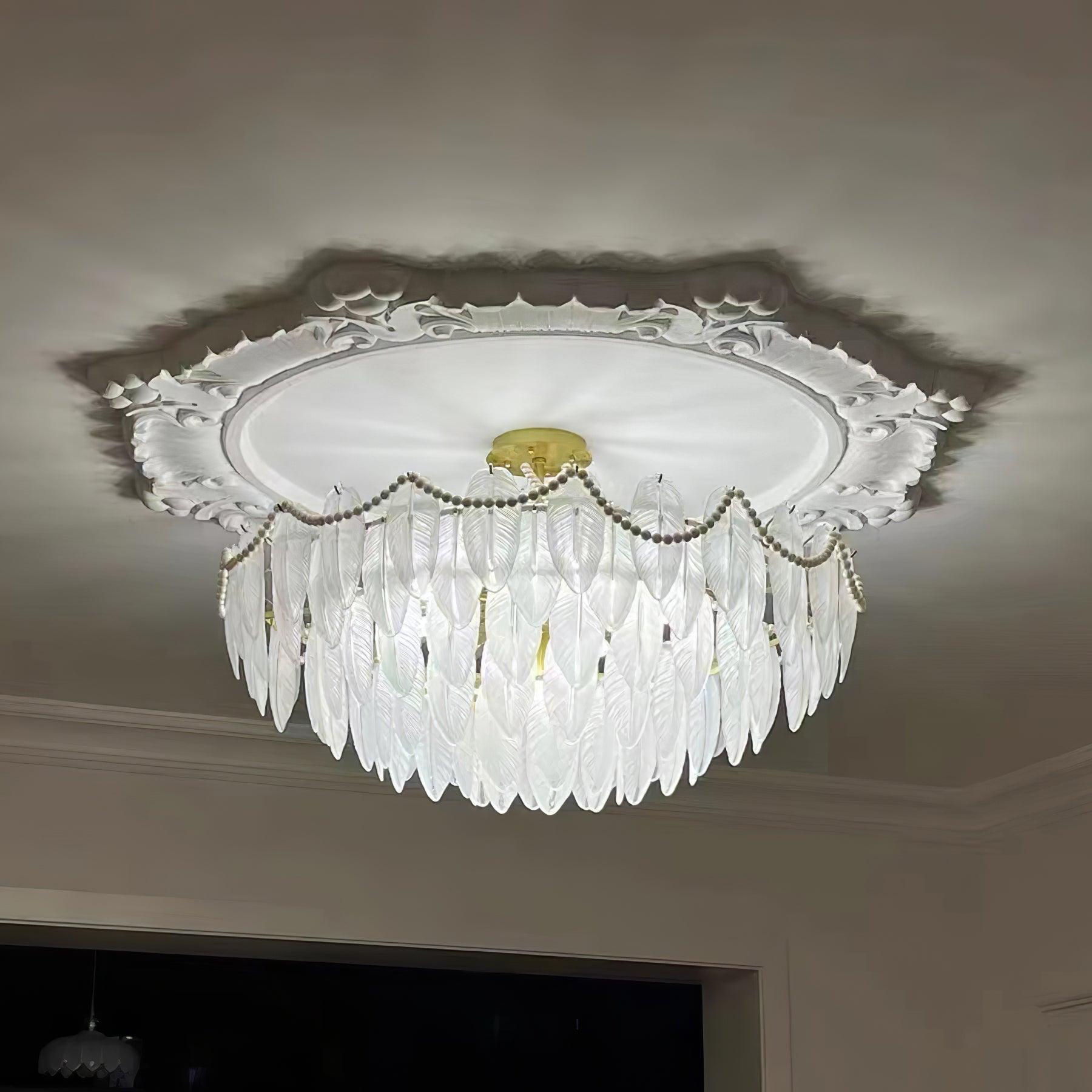 クリスタルフェザーシャンデリア