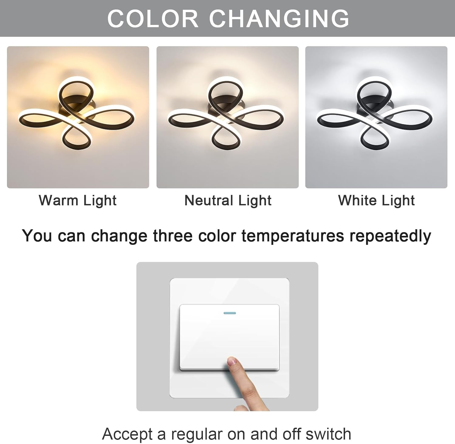 寝室に最適なモダンでクリエイティブな鉄製LEDシーリングライト