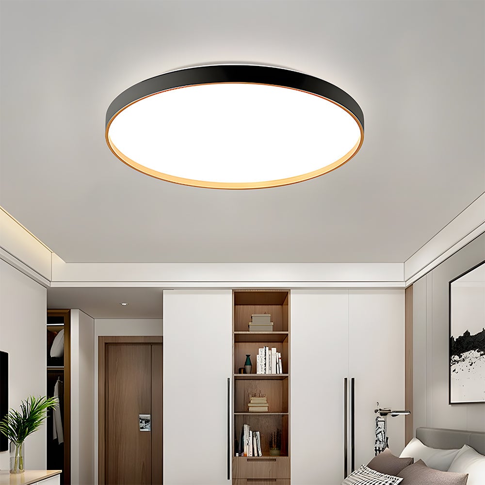 リビングルーム用ブラックラウンドフラッシュシーリングライト