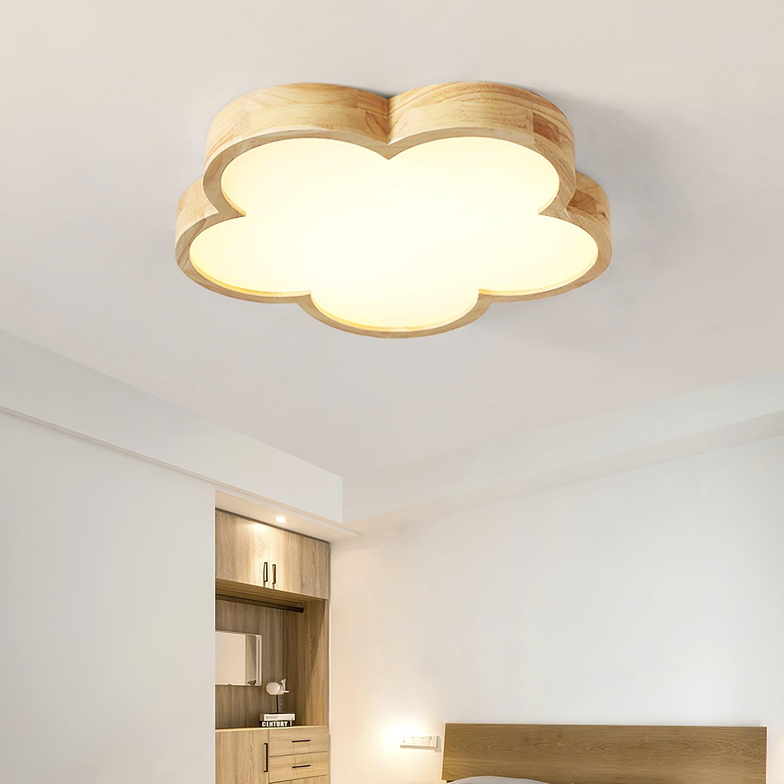 Wooden Flowers Ceiling Lamp