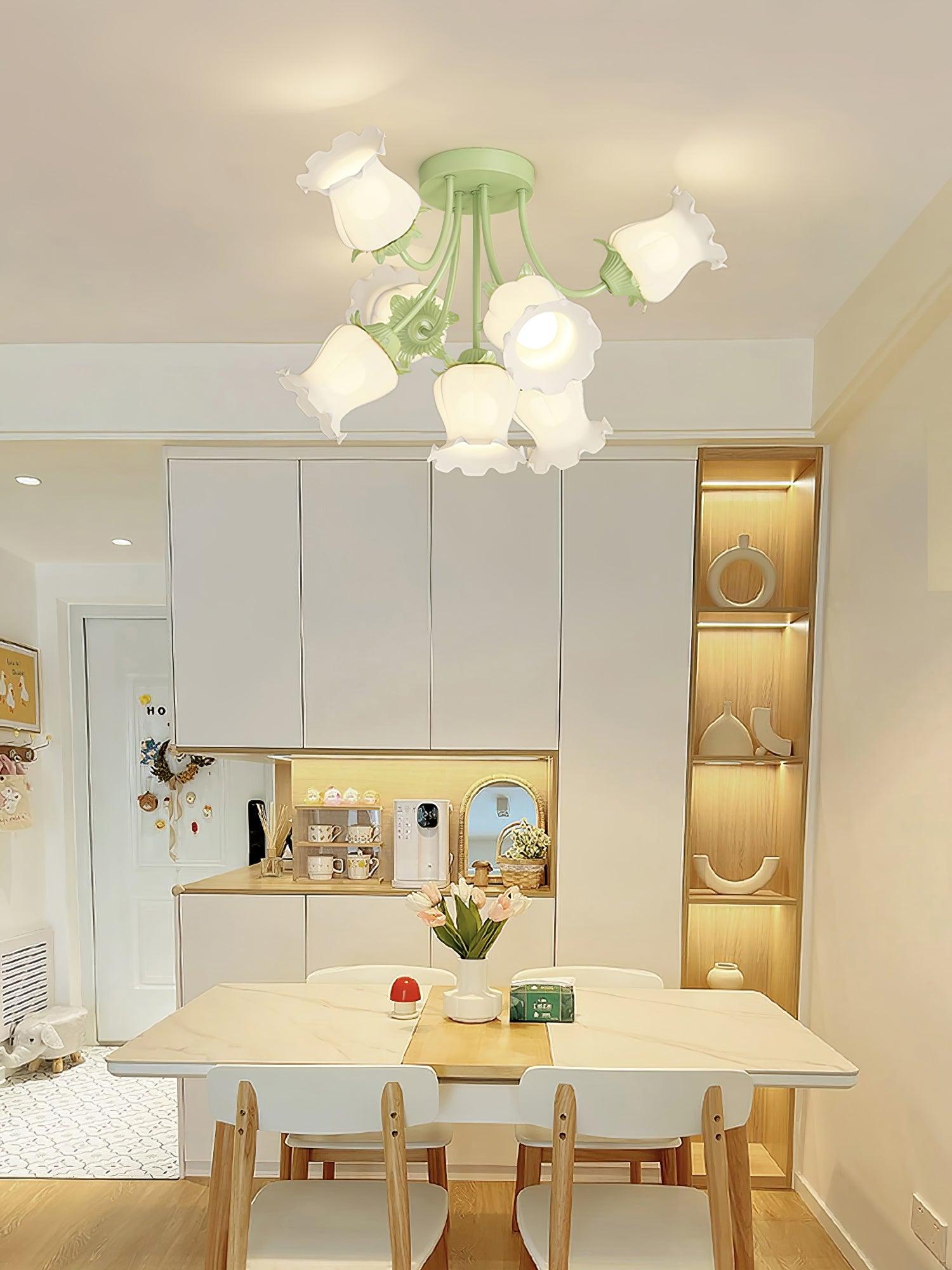 ガーデンフラワーシーリングランプ