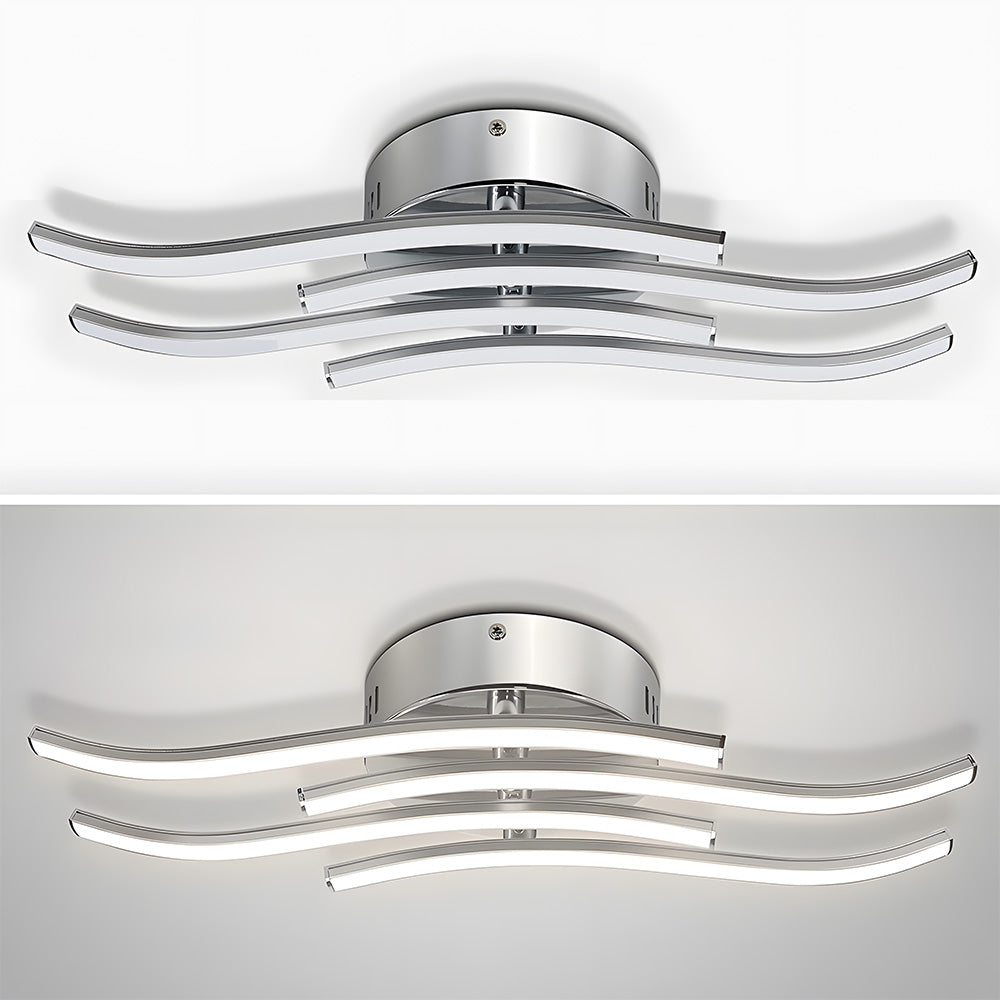 モダンデザインのシルバーLEDリビングルームシーリングライト