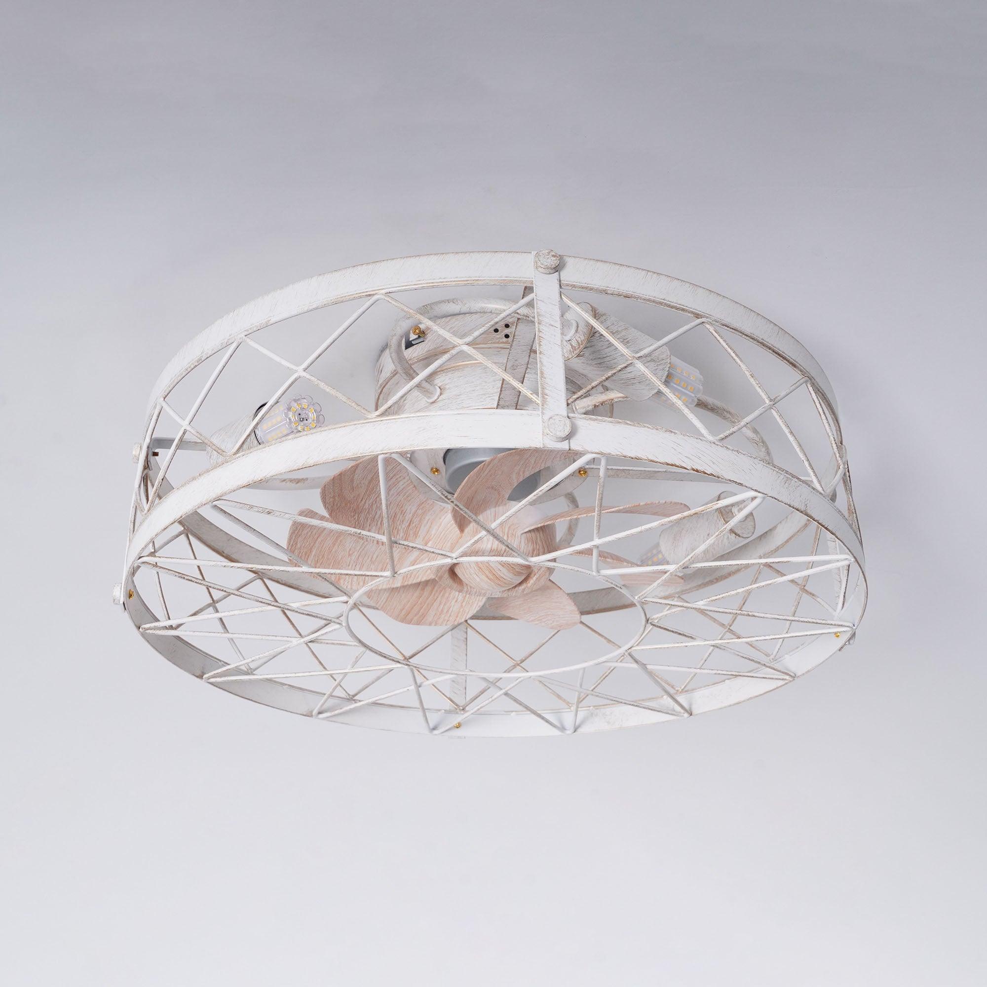 ホワイトとゴールドのメタル、リモートシーリングファンランプ付き