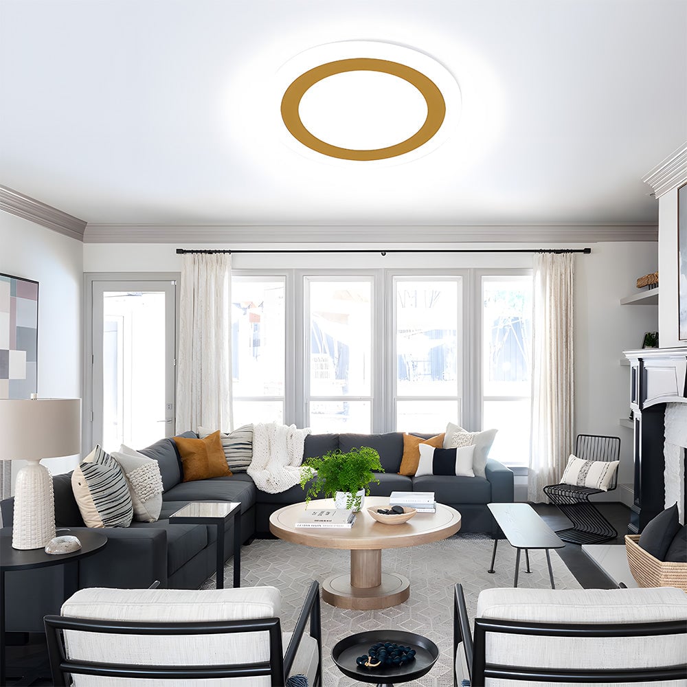 リビングルームに最適なシンプルなデザインのアクリル製フラッシュマウント天井ランプ