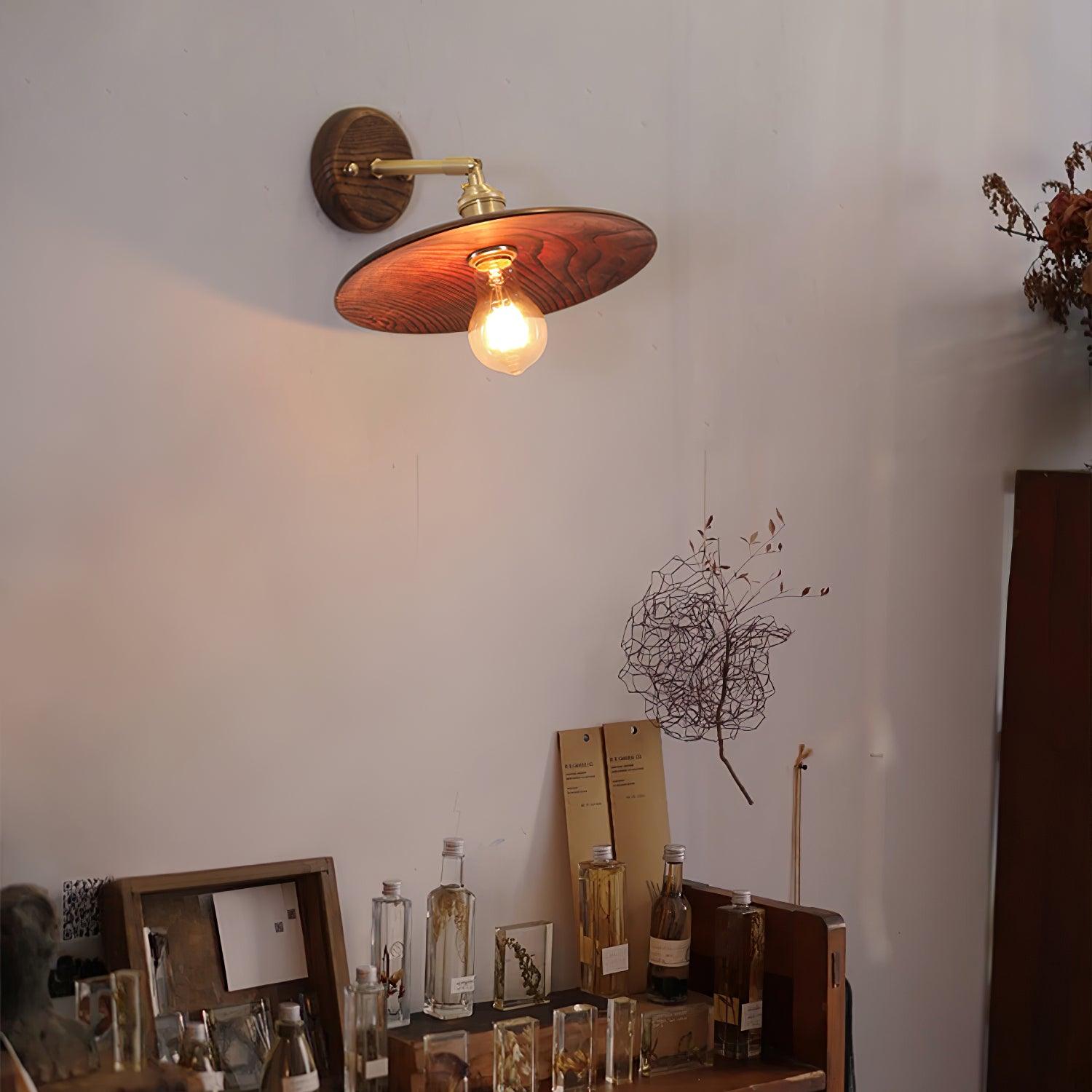 ウォールナットフレアウォールライト