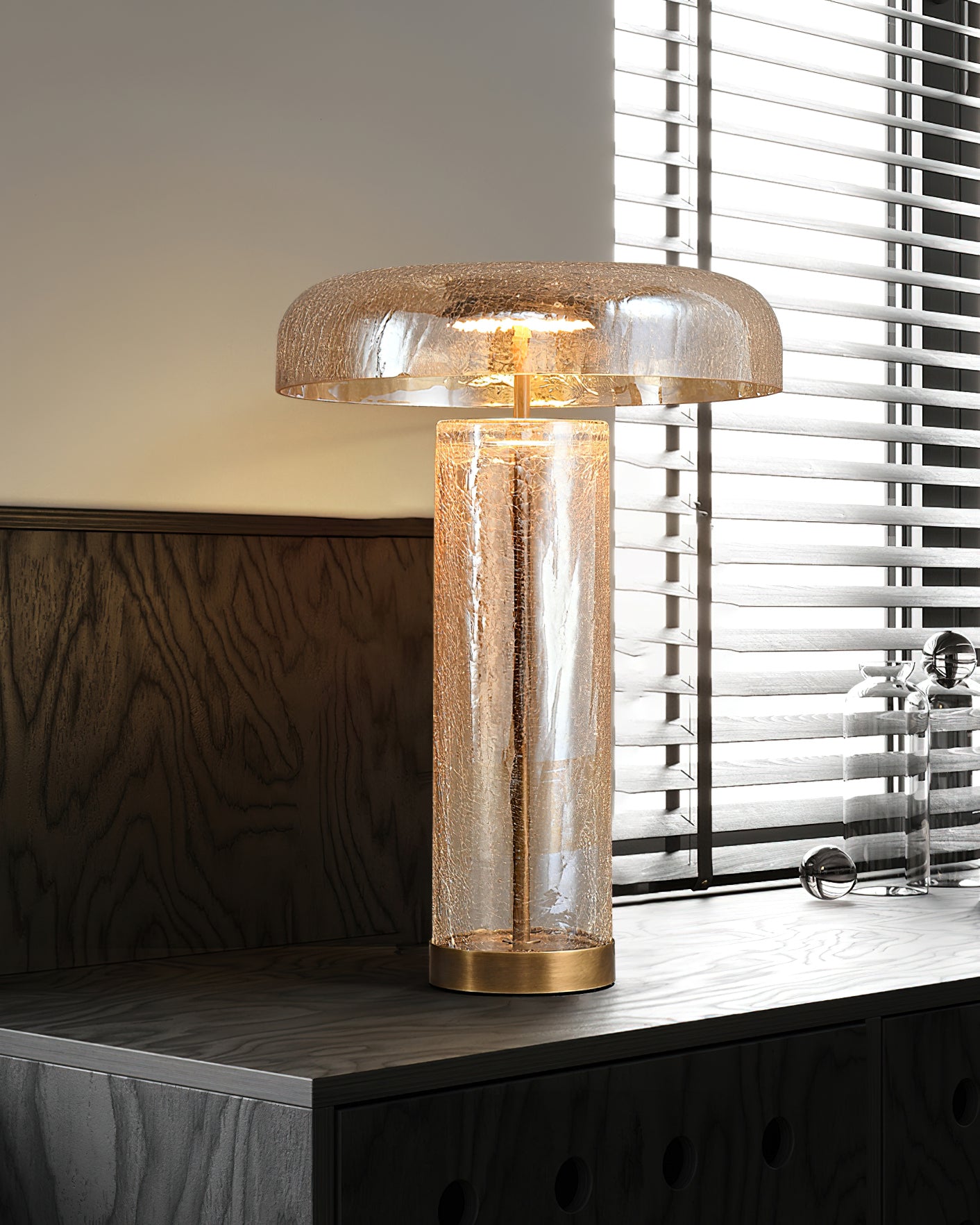 グレイシャー クラックル テーブルランプ