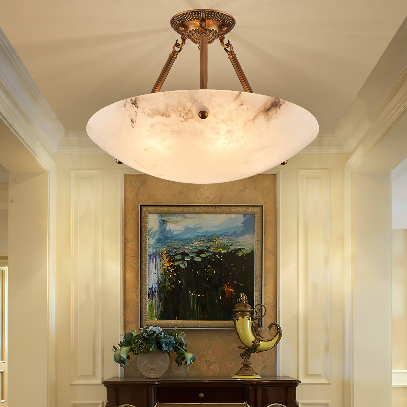 アラバスターボウル天井ランプ