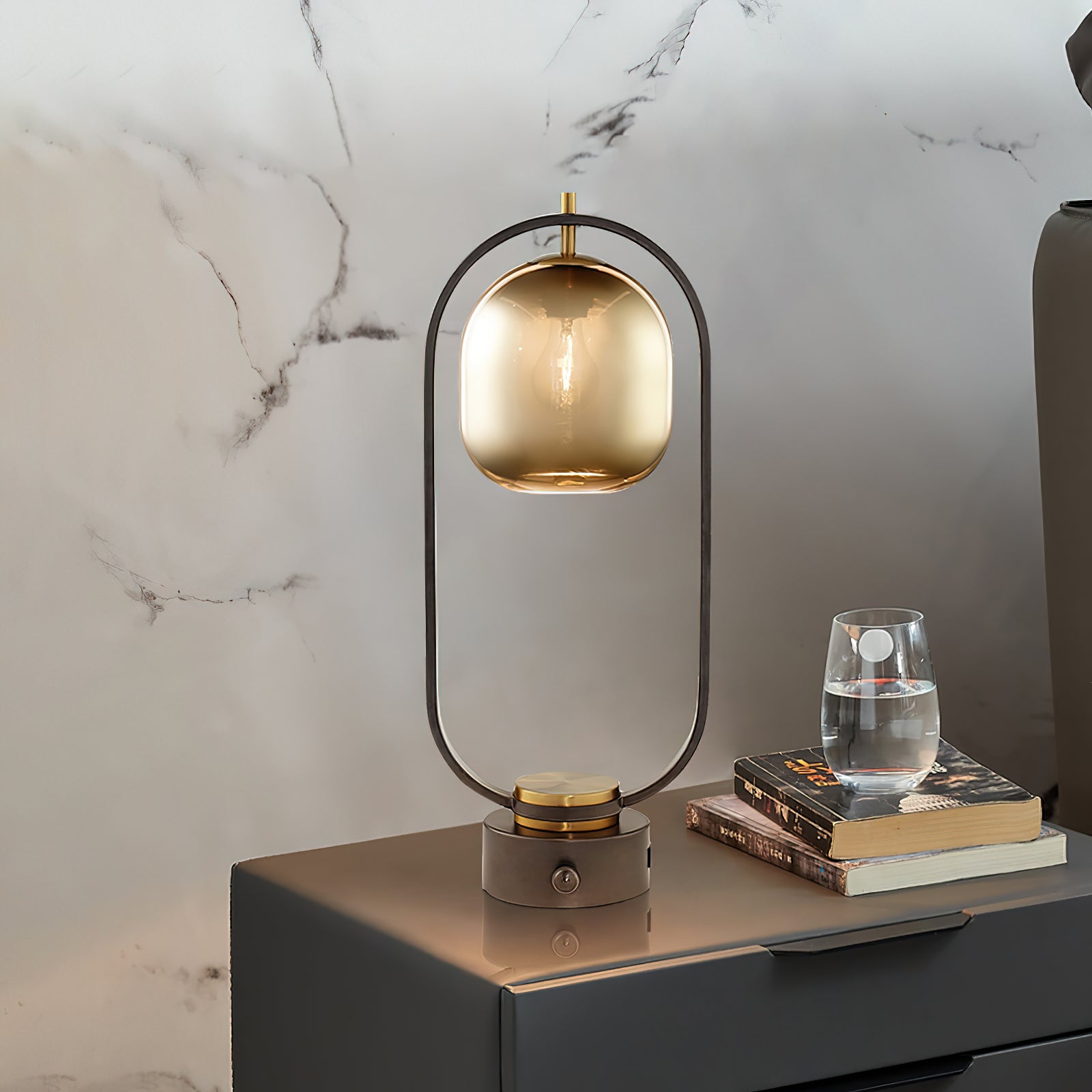 楕円リングアイアンテーブルランプ