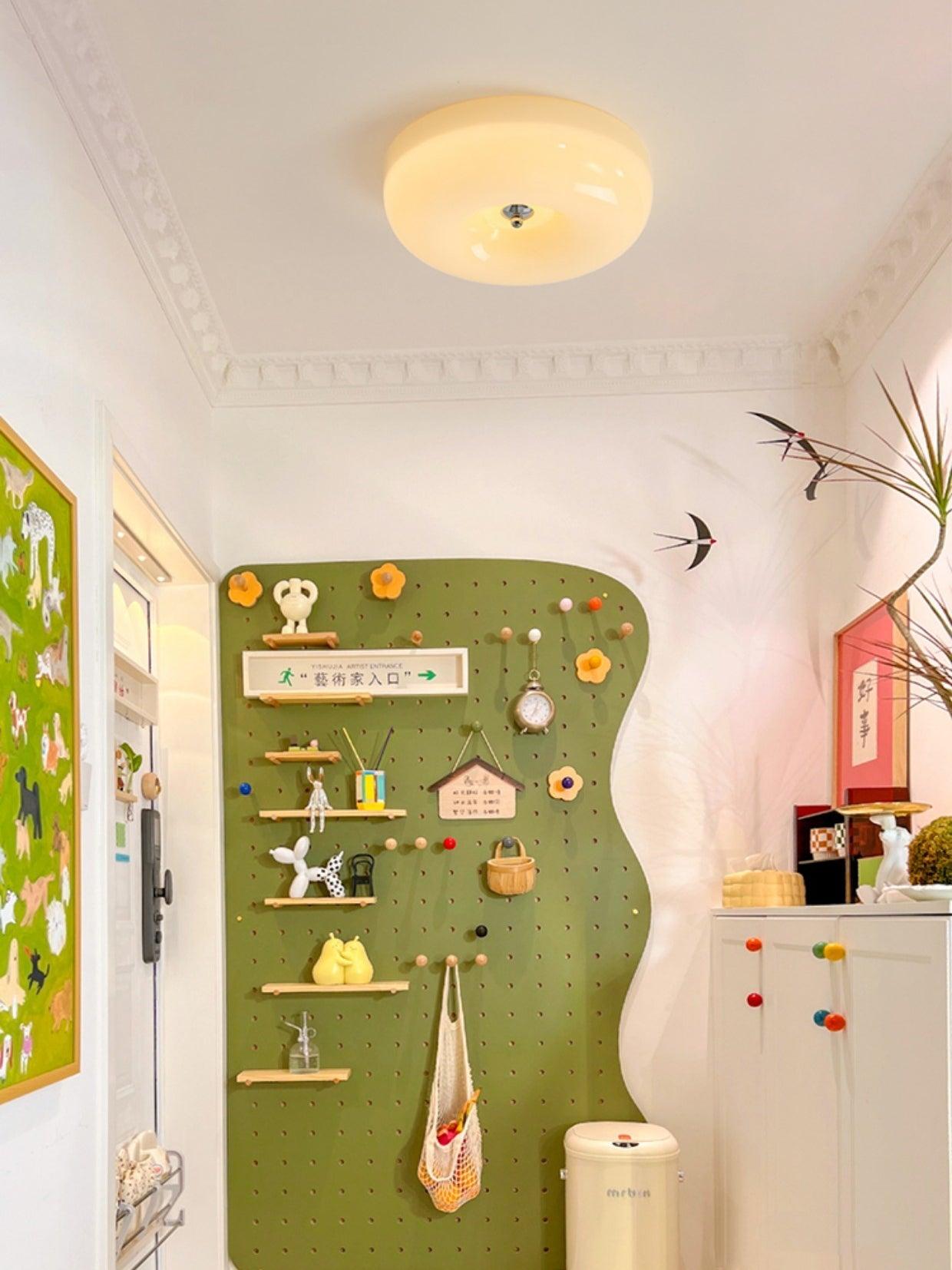 クリームプディングシーリングランプ