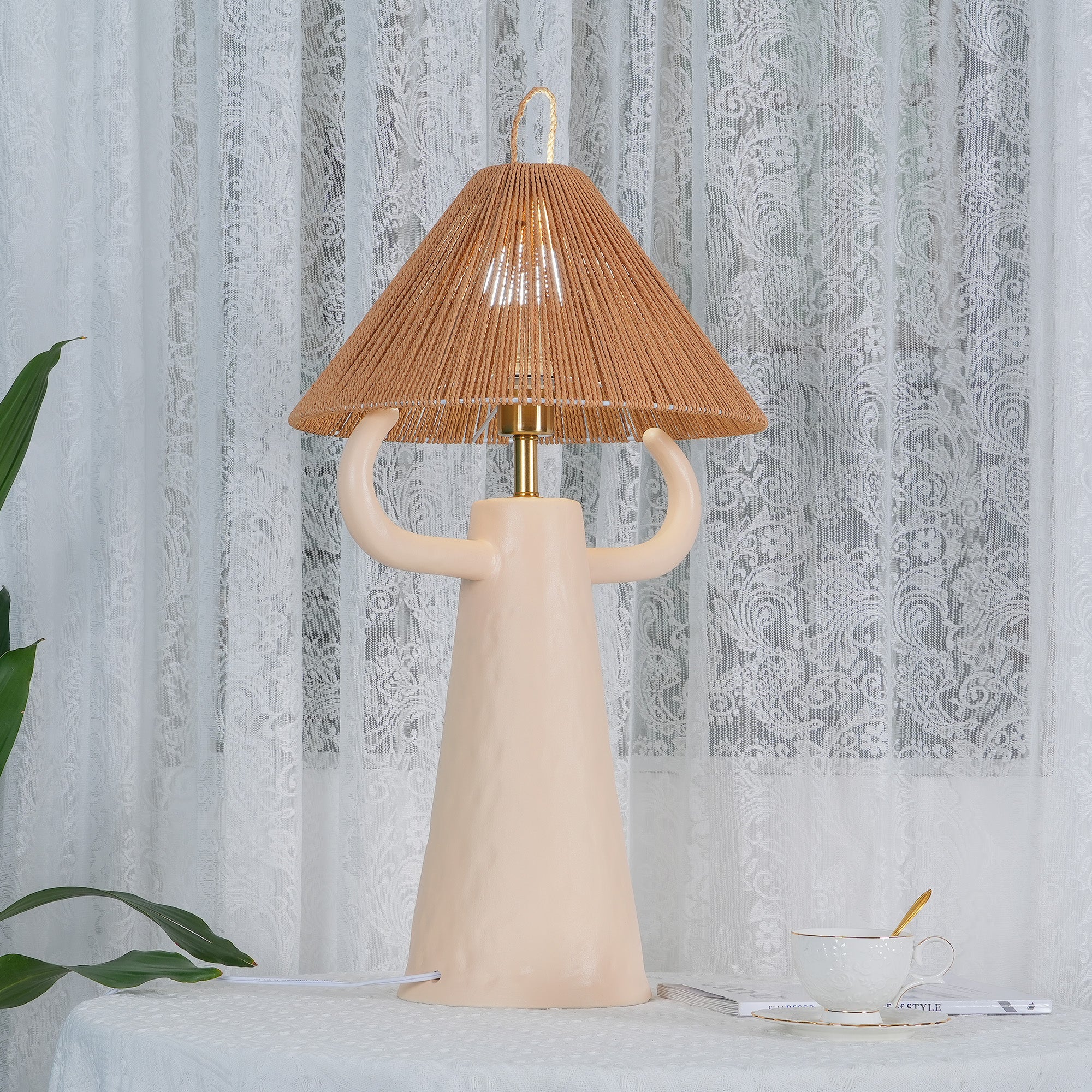 Ceramic Twine Bedroom Table Lamp
