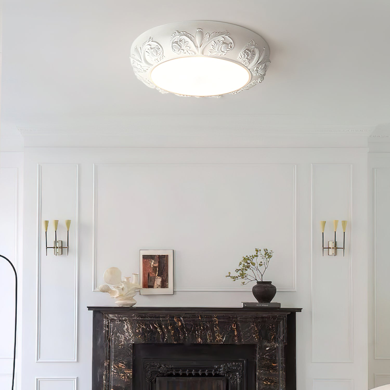 フランスのレトロな天井ランプ