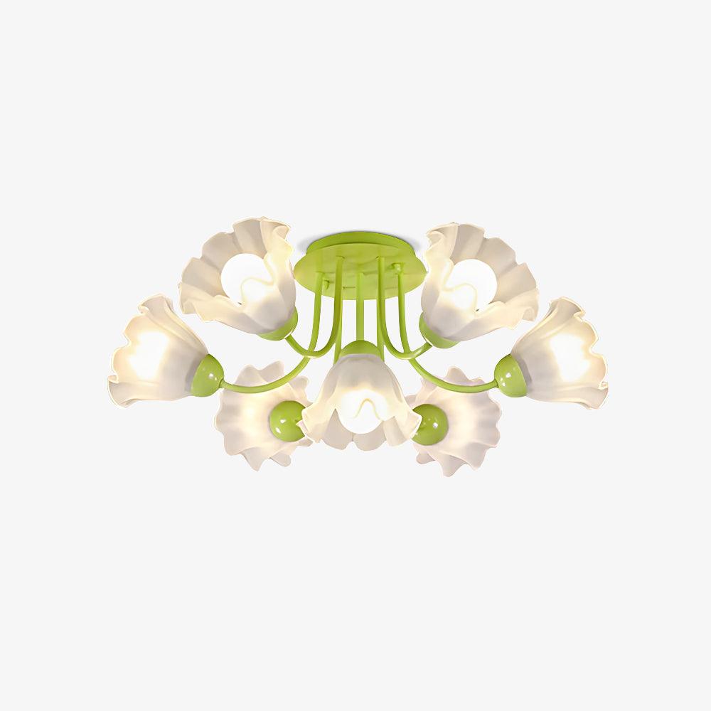 花の彫刻のシーリングランプ