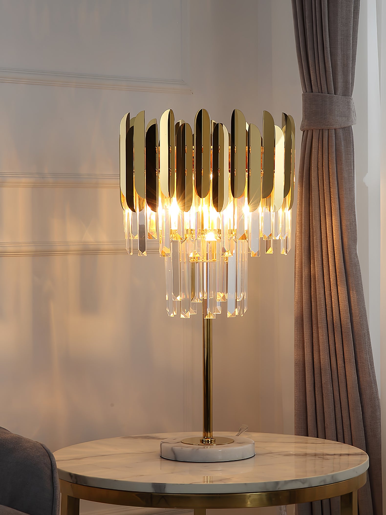 クリスタル マーブル デスクランプ